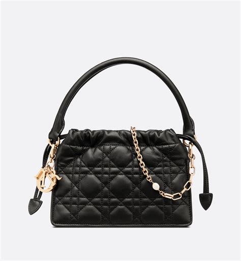 My Dior Top Handle Bag Black Cannage Lambskin 